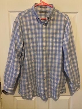 Daniel Cremieux Light Blue and White Plaid Button-Down Shirt